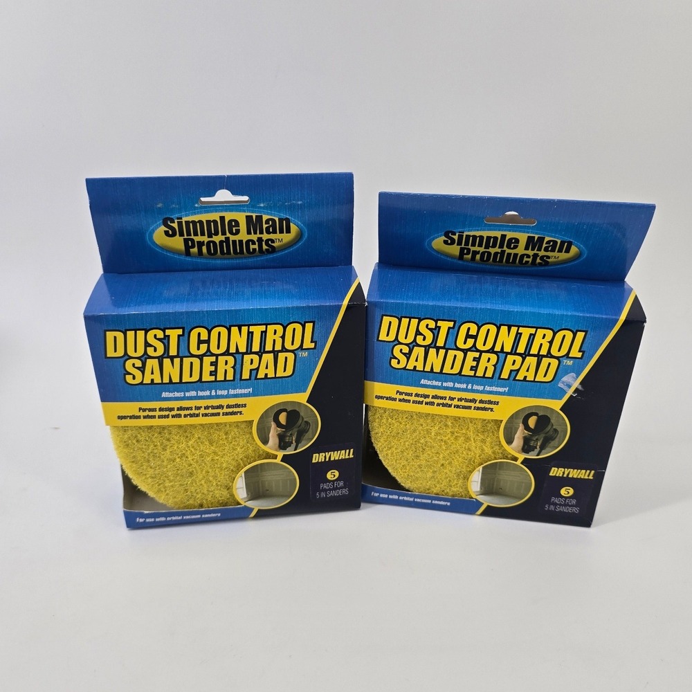 Simple Man Products Dust Control Sander Pad 5in Drywall 10pk Yellow Hook & Loop
